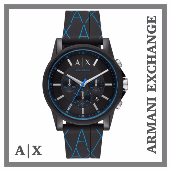 A|X MEN'S CHRONOGRAPH WATCH SILICONE STRAP AX1342 - Picture 1 of 14